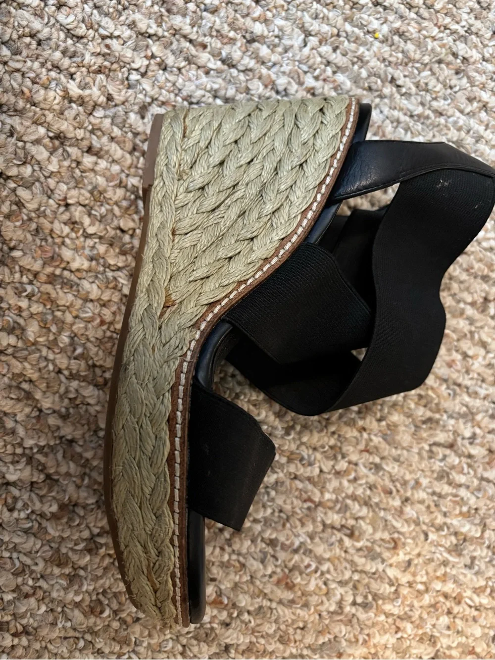 Arturo Chiang Black Platform Wedge Sandals Size 9
